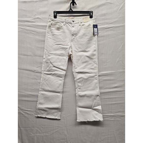 Universal Thread Denim - Universal Thread High Rise Kick Flare Jeans White Frayed Hem 12/R 014 05 4728